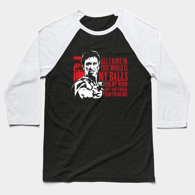 Tony Montana (Scarface) Baseball T-Shirt by mosgraphix